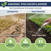 Poliacrilamida Aniónica (PAM) para Agricultura, Acondicionador de Suelo, Control de Erosión, Retención de Agua, Aumento del Rendimiento de Cultivos, Ayuda para la Irrigación