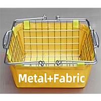 Panier de courses en fil métallique à 2 poignées, en acier, pour supermarché commercial, durable et facile à transporter