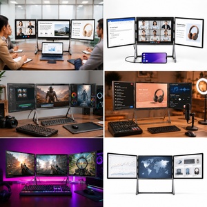 <span class=keywords><strong>Monitor</strong></span> Portatile da 15,6 Pollici, Display Triplo Pieghevole da 16 Pollici, 480cd/m² Ultra Luminoso, <span class=keywords><strong>Monitor</strong></span> Esteso per Trading Diurno e Programmatori - Product Image 3