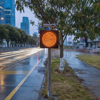 Feux de signalisation routière extérieurs à LED solaires à haute luminosité, classés IP65, 12V, 300 mm, en matériau PC