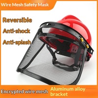 [Usine] Casque de sécurité pour tondeuse à gazon avec écran facial en treillis d'acier et support en aluminium - Protection pour tronçonneuse, débroussailleuse et coupe-bordures