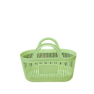 Cesta de almacenamiento de plástico rectangular con asa para artículos de baño y uso en dormitorios - Product Image 5