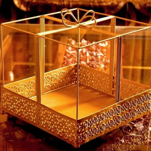 Panier à linge rectangulaire en fer laiton EPL couleur or Design américain panier à linge pour salle de bain et cuisine rangement fait à la main - Product Image 1