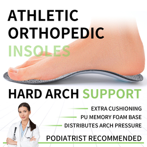 Semelles orthopédiques en cuir avec soutien de la voûte plantaire pour pieds plats, usage sportif, hommes et femmes, correction des jambes en O/X - Product Image 2