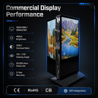 Layar Ganda 4K OS Opsional Totem Floor Stand Kios Layar Sentuh Pemutar Iklan Digital Signage dan Display Digital