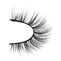 Paquets personnalisés Super mince bande de coton noir faux cils longueur naturelle synthétique et vison matériel Flexible poupée yeux Look