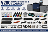 Pièces détachées et consommables pour imprimante de production V280 : Tambour de toner, Développeur, Fuser, Courroie de transfert, 2ème BTR, Kit d'entretien