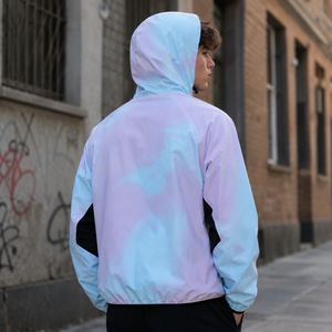 <span class=keywords><strong>Giacca</strong></span> Sportiva da <span class=keywords><strong>Uomo</strong></span> Best Seller Leggera con Cappuccio, Impermeabile, con Zip, Stile Tie-Dye Sfumato, Casual <span class=keywords><strong>e</strong></span> Streetwear per Attività all'Aperto - Product Image 3