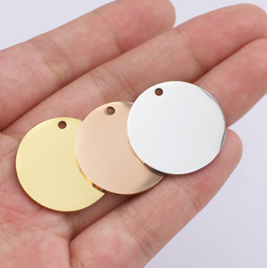 Breloques en métal argenté vintage, étiquettes en acier inoxydable, disques circulaires perforés pour colliers et bracelets DIY - Product Image 6
