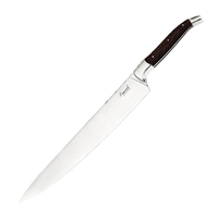 Ensemble de couteaux de cuisine puissants en acier inoxydable, ciseaux multifonctionnels, 4 pièces, couteau de chef, hachoir et fourchette Laguiole