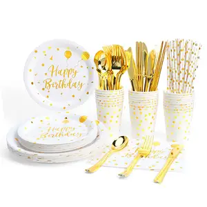 Wholesale Party Supplies Birthday Decorations Kids Birthday Party Supplies Sets Paper Plates Disposable Dinnerware Sets