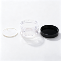 Mini pots cosmétiques vides en plastique transparent, capacité de 20 ml à 300 ml, avec couvercles à vis noirs pour crème pour le visage, crème pour les yeux