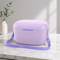 Glacière Médicale Portable Réutilisable 12QT Populaire avec Bandoulière Amovible, Boîte Isotherme Ronde pour Aliments et Voyage en Extérieur