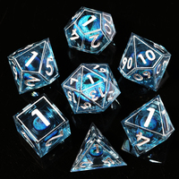 Jeu de dés MINI PLANET DND Blue Dragon Eye Liquid Core Dice RPG Donjons & Dragons Vente en gros de dés en résine polyédrique personnalisés faits à la main