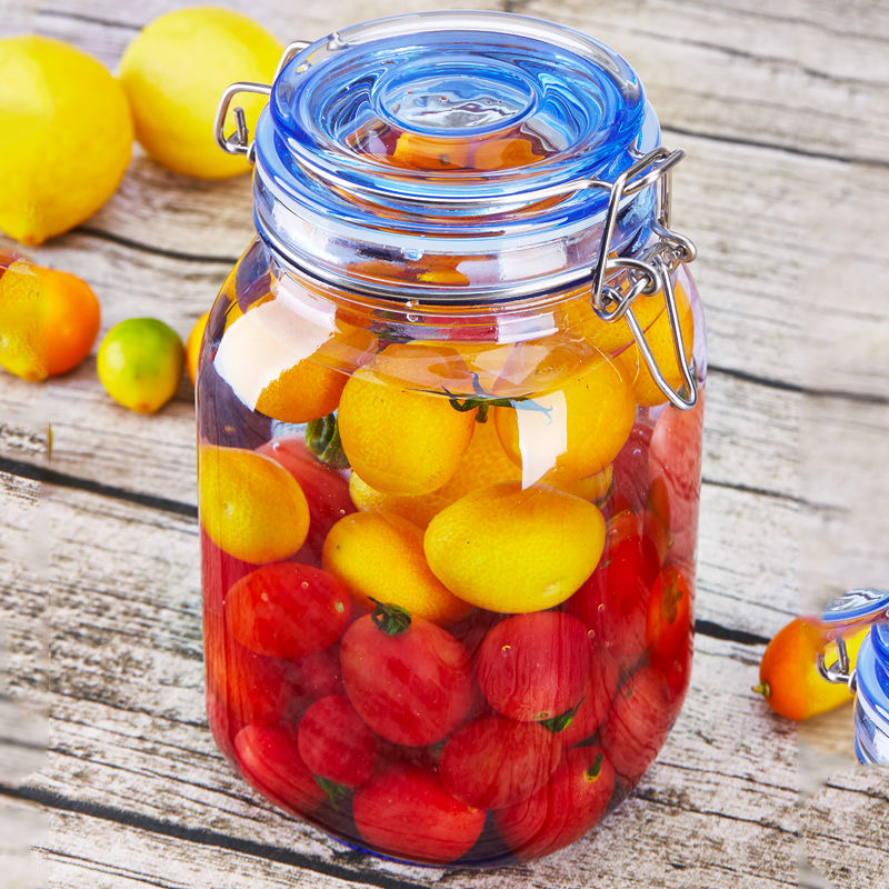 fast delivery 500~3000ml seal cans jar glass lemon honey jam bottle food storage jar