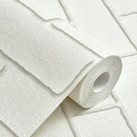 Papier peint auto-adhésif commercial et industriel en PVC, gaufré 3D motif brique, imperméable, insonorisant, effaçable et amortissant