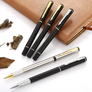 High quality promote pen office supplies metal heavy luxury logo customized Signing metal roller ball pen