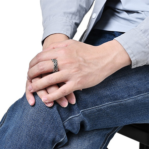 Bán buôn Nhẫn BIJOUX En acier inoxydable Retro không xỉn thép không gỉ lúa mì lá ngón tay nhẫn cho phụ nữ - Product Image 4