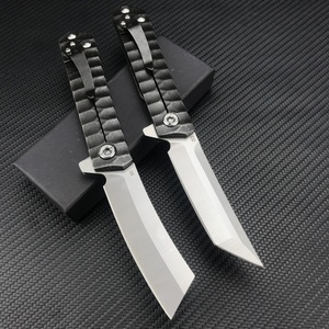 Couteau pliant EDC d'extérieur, lame en acier inoxydable 5Cr13Mov, couteau de poche de camping, manche en acier inoxydable 420, noir - Product Image 3