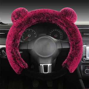 Coprivolante universale per auto con anello in gomma per ragazze invernali caldo soffice forma di orso - Product Image 2