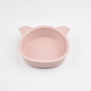 Tazón de Silicona con Orejas de Cerdo de Dibujos Animados Personalizable, Vajilla Infantil Portátil, Diseño Bonito para la Alimentación del Bebé - Product Image 1