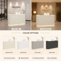 Qianhao - Mobilier de bureau commercial de luxe moderne haut de gamme en MDF, ensemble complet carré, pour restaurant, salon, réception