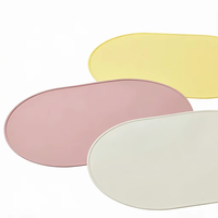Tapis d'alimentation pour animaux de compagnie en silicone durable antidérapant, anti-déversement, imperméable, ovale, pour chats et chiens, pour une alimentation sans désordre
