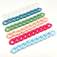 Vente en gros de chaîne acrylique couleur bonbon ouverture 17*23MM accessoires de chaîne de lunettes chaîne de sac de mode corde de téléphone portable