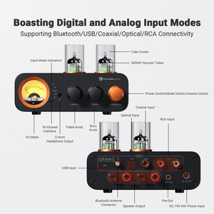 <span class=keywords><strong>Amplificador</strong></span> de Tubos Integrado Estéreo Azul de 2.0 Canales Fosi Audio MC331, Mini <span class=keywords><strong>Amplificador</strong></span> de Potencia de Audio DAC Todo en Uno para <span class=keywords><strong>Altavoces</strong></span> Pasivos - Product Image 2