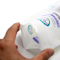Sachets d'emballage personnalisés refermables à fermeture éclair, résistants à l'humidité, pour détergent, en plastique, avec fenêtre transparente, pour lessive en dosettes
