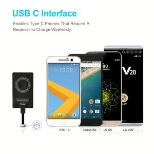 Universal Type C <b>Wireless</b> Charging <b>Receiver</b> Pad Adapter Type-C <b>Wireless</b> Charger Coil for Xiaomi 6 OnePlus Nubia - Product Image 5