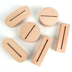 AAA 배터리로 작동하는 나무 받침대 LED 조명 디스플레이 스탠드 아크릴 나이트 램프 아트 DIY 나무 조명 디스플레이 베이스 스탠드 - Product Image 5