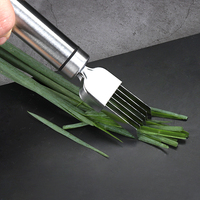 Roestvrijstalen uien snijder beschermhoes multi-blad groene ui snijder handmatige groentesnijder voor de keuken