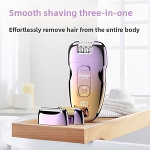 Kemei Appareil d'épilation multifonctionnel rechargeable humide/sec Rasoir électrique pour femme Tondeuse intime KM-7103 - Product Image 2