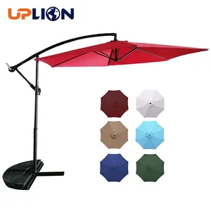 Uplion 10ft Side Hanging Cantilever Waterproof Patio Umbrellas Market Banana Sun Umbrella Garden Outdoor Parasol