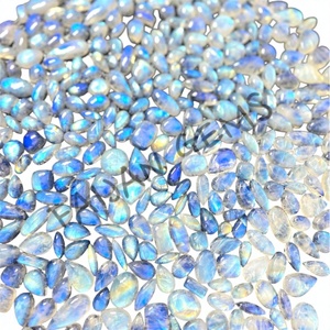 Cabujón de piedras preciosas sueltas de piedra lunar arcoíris blanco Natural, cabujón de cristal pulido de todos los tamaños para la fabricación de joyas - Product Image 1