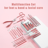 Ensemble de coupe-ongles Longhui 30 pièces, outils de manucure et de pédicure, grands coupe-ongles, couteau à pédicure, ciseaux à ongles avec sac en cuir