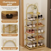 Porte-chaussures en fer multi-niveaux, grande capacité, style moderne et simple, pour l'entrée de la maison, gain de place, meuble de rangement domestique