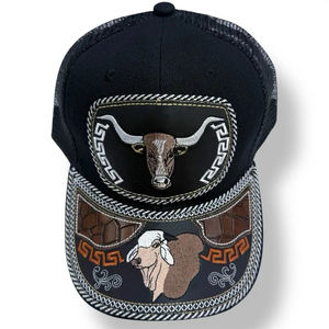 Gorra <span class=keywords><strong>de</strong></span> <span class=keywords><strong>Vaquero</strong></span> Ajustable OEM/ODM al por Mayor Personalizada Estilo Charra Western Trucker Hats Cowboy Hats Bull Trucker Hat - Product Image 5