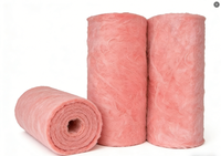 Isolation en fibre de verre rose fine, laine de verre douce en coton, isolation pour plafond
