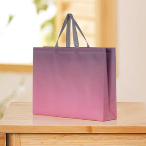 Bolsa de mano a rayas de tela no tejida ecológica personalizable bolsa de compras promocional reciclada patrón de pantalla embalaje personalizado reutilizable - Product Image 4