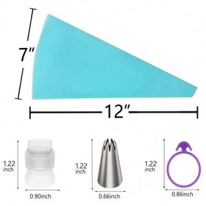 Reusable Piping Tips With <b>Silicone</b> Pastry Bags Icing Smoother Couplers Frosting Frosting Tips Kids Cooking and <b>Baking</b> Set - Product Image 3