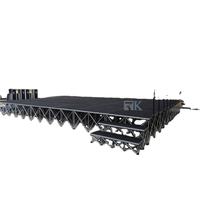 RK RAK-SQ4C - Structure de scène portable à montage rapide - Aluminium 6061-T6 de 18 mm d'épaisseur - Haute capacité de charge de 750 kg/m² - Hauteurs personnalisables