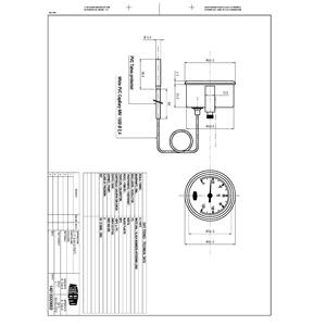 <b>Thermometer</b> C71 60 mm with zinc plated steel <b>body</b> and steel frame, capillary mm 1500 2,4 mm PVC coated, temperature range - Product Image 2