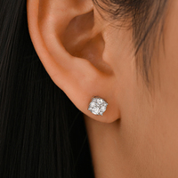 Boucles d'oreilles en argent sterling 925 plaqué or en forme de fleur, serties de moissanite, style hip-hop, vente en gros RTS