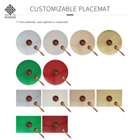 Meilleur prix Vinyle De Noël Faux Cuir Table Napperons Ensemble Étanche Double Face Table À Manger Tapis Napperon