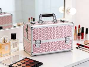 Trousse de Maquillage Professionnelle Faite à la Main en Aluminium, Boîte Cosmétique Portable, Organisateur de Bijoux avec Serrure, 3 Plateaux - Product Image 1