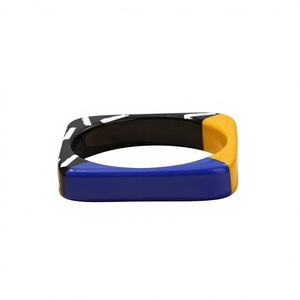 New Quality Stylish <b>Acrylic</b> Bangle Bracelet Multicolor Resin Fashion Designer Jewelry Unisex Trendy Fancy Wedding Party Woman - Product Image 6