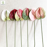 Bunga Anthurium Plastik 3D Artificial Grosir, Sentuhan Realistis untuk Dekorasi Rumah, Pesta Pernikahan, Hiasan Meja