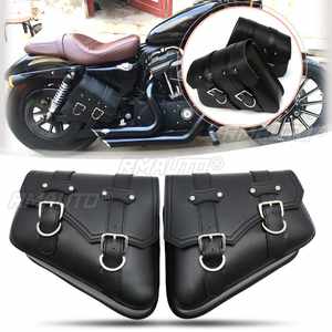 Une paire de sacoches universelles en cuir PU pour moto, sacoches de selle, pochettes pour Harley, imperméables - Product Image 1